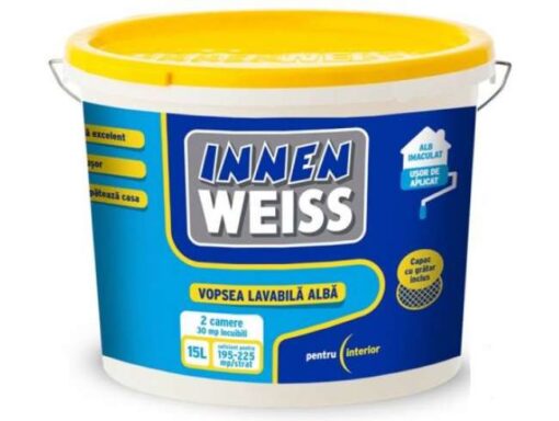 Vopsea lavabila interior -  INNENWEISS - 15 litri + Amorsa 4 L PROMO - imagine 2