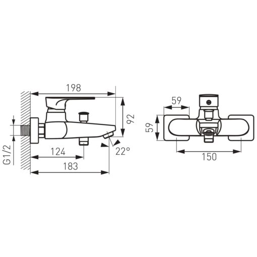 Set FERRO SQUARE & RONDO 3in1 Baterie cada-dus + Baterie lavoar + Coloana de dus cu dus fix si dus mobil culisant BAQ1+BAQ2+NP21 - imagine 4