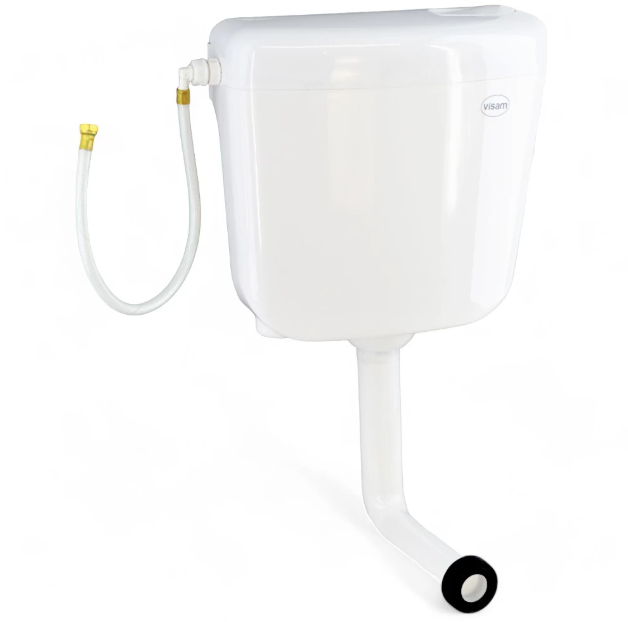 rezervor semi inaltime VISAM Rezervor WC semi-înălțime Visam alb, cu racord flexibil auriu și robinet, Petra Elisa