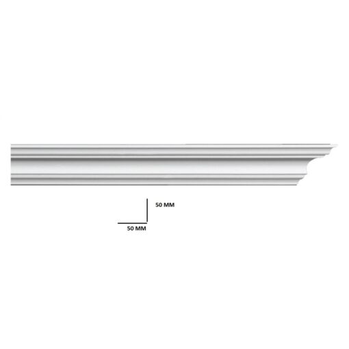 Set 10 Baghete Decorative C-LX 50 din polistiren extrudat 50x50x2000 mm - imagine 2