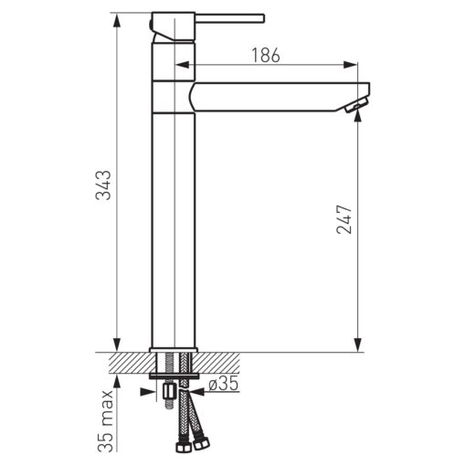 Baterie Ferro Fiesta stativa lavoar inalta, crom - BFI2L - imagine 4