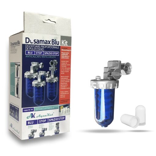 Filtru anticalcar Dosamax 1/2"blue cu robinet de inchidere - imagine 2