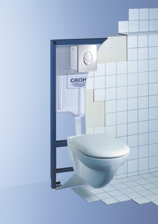 Set 3 in 1 rezervor pentru WC Grohe Rapid SL, 1.13 m, placa de actionare inclusa Skate Air, rezervor de apa GD2, cadru instalare, dubla spalare, Crom - imagine 2