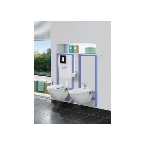 Set 3 in 1 rezervor pentru WC Grohe Rapid SL, 1.13 m, placa de actionare inclusa Skate Air, rezervor de apa GD2, cadru instalare, dubla spalare, Crom - imagine 4