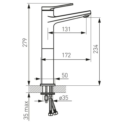 Baterie stativa pentru lavoar inalt Stratos Black - imagine 4