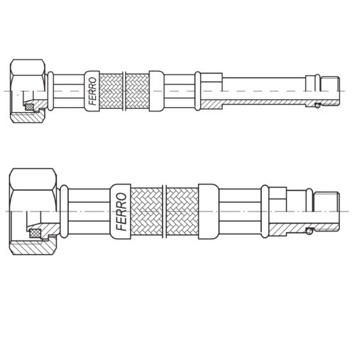 Set racorduri flexibile monocomanda Ferro L 80 cm - imagine 2