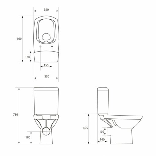 Set vas WC + rezervor Cersanit Carina CleanON, Rezervor si Capac duroplast inchidere lenta - imagine 4