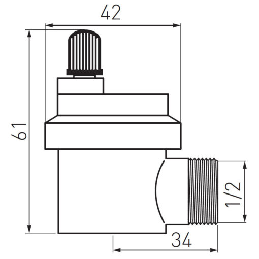 Aerisitor automat cu valva antireflux, iesire laterala de 1/2 - imagine 2