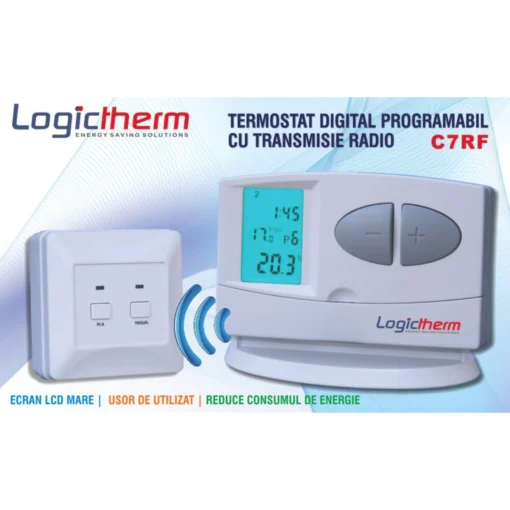 Termostat digital wireless programabil LOGICTHERM C7RF pentru controlul temperaturii ambientale - imagine 2