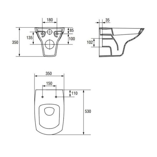 Set vas wc suspendat Tesi Aquablade cu capac softclose - Ideal Standard, negru mat - imagine 4