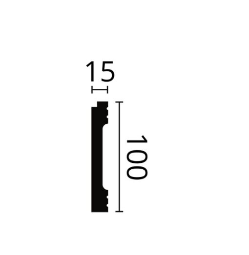 Plinta alba polimer dur FD1, NMC, 100 x 15 x 2000 mm - imagine 3