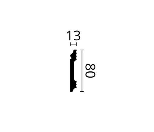 Plinta alba polimer dur FL1, NMC, 80x13x2000 mm - imagine 5