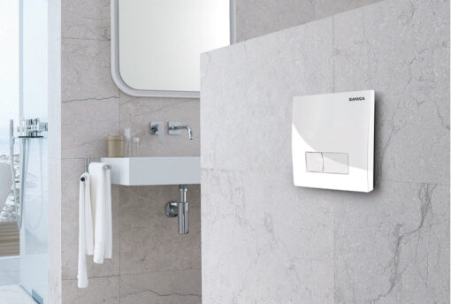 Rezervor incastrat SAN100 cu placa actionare inclusa, culoare alba - imagine 2