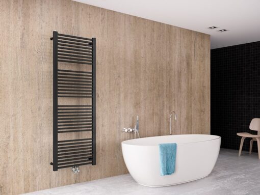 Radiator port prosop baie Purmo negru 500x1537 mm - alimentare mediana - imagine 3