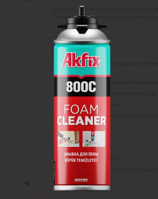 Agent de Curatare pentru Spuma Poliuretanica, Akfix 800c, 500ml