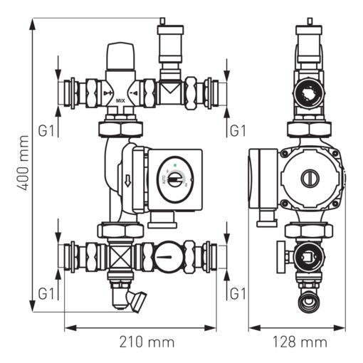 Grup de amestec GM2F cu pompa electronica 25-6-130 GPAII - imagine 2