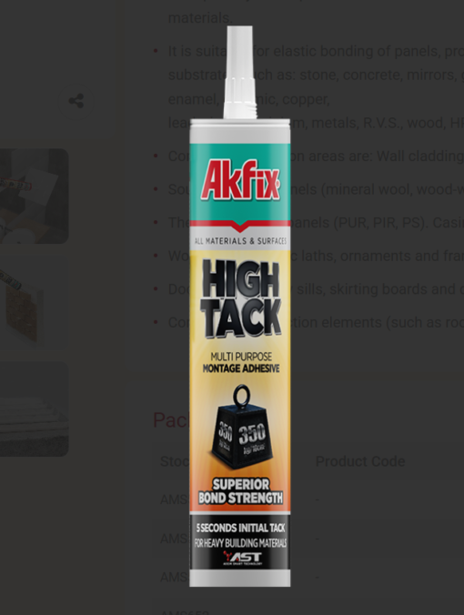 Adeziv cu Fixare Rapida Akfix High Tack 290ml, alb