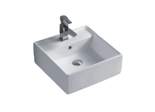 Lavoar montaj pe blat cu preaplin ceramica sanitara alba 47x46cm - imagine 3