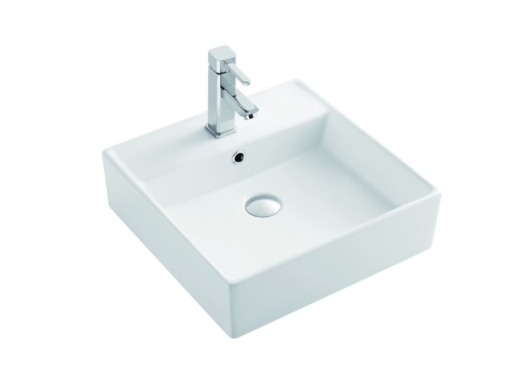 Lavoar montaj pe blat cu preaplin ceramica sanitara alba 47x46cm