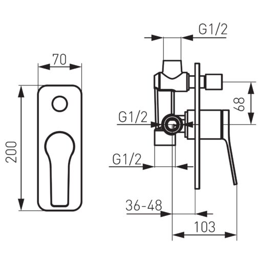 Sistem de dus incastrat 7 in 1 Stratos Ferro Crom - imagine 6