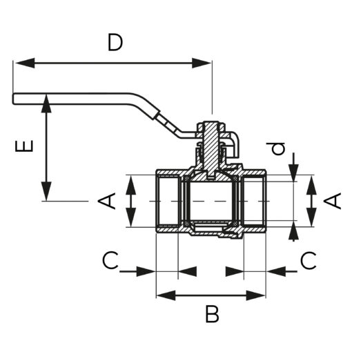 Robinet cu bila F-Power 2" nr 2 , cu maneta - imagine 2