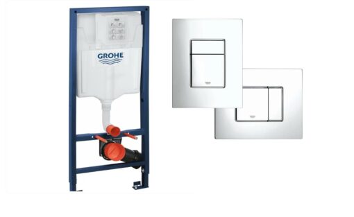 Rezervor WC, Grohe Rapid SL, incastrat, 6/9L, placa comanda Skate Cosmopolitan crom si sistem fixare