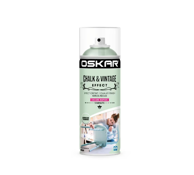 Vopsea spray Oskar chalk & vintage efect, maroccan turquoise