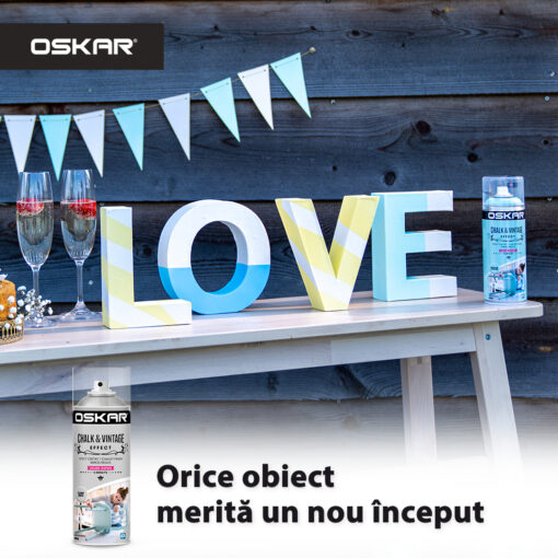Vopsea spray Oskar chalk & vintage efect, Matte Varnish, 400 ml - imagine 2