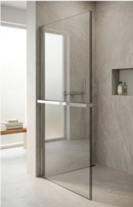 Alternative view of Paravan perete de dus fix Walk-In 100x190 cm sticla transparenta clara de 8mm si profil cromat